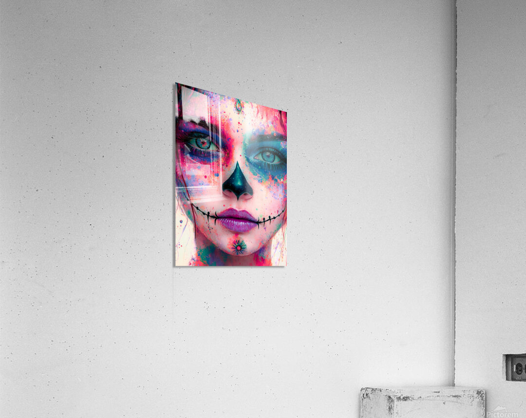 Chica Fiestera De Los Muertos - Party Girl Of The Dead - Dia de los Muertos Art Prints Acrylic Print