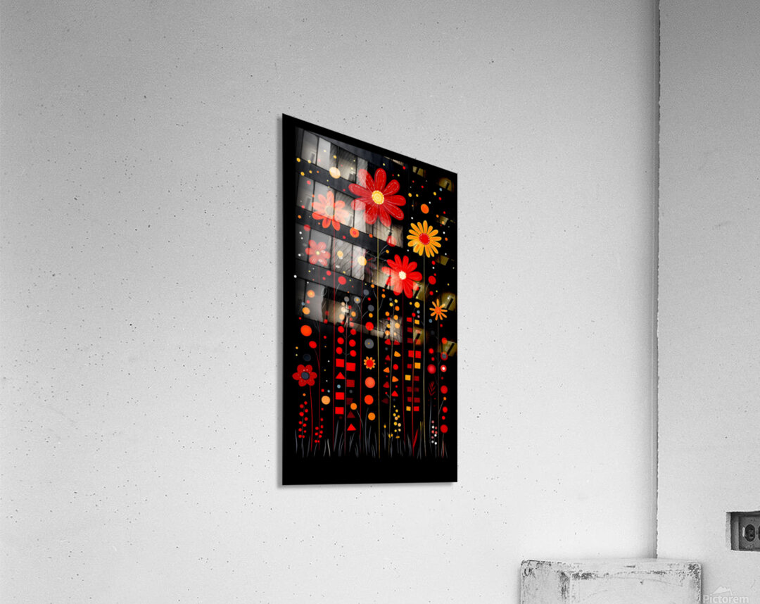 Jardin Geometrique - Geometric Garden - Graphic Floral Art Prints Acrylic Print