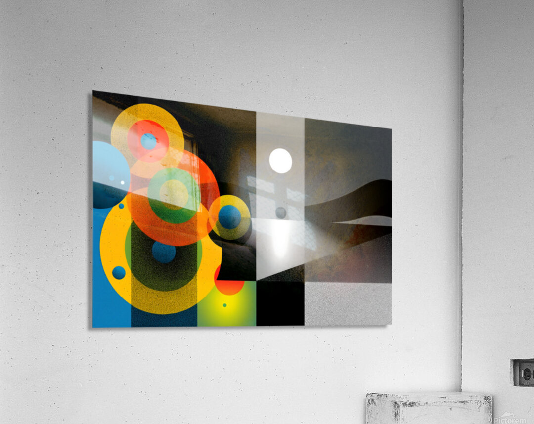 Orbit Spectrum – Color Meets Monochrome Abstract Art Print Acrylic Print