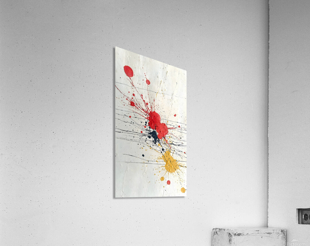 Line of Fire – Minimalist Splatter Abstract Print Acrylic Print