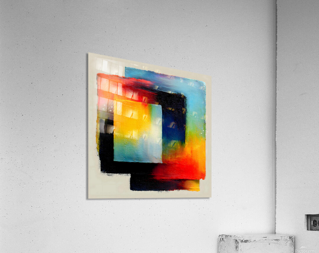 Chromatic Blocks II  – Patchwork Abstract Print Acrylic Print