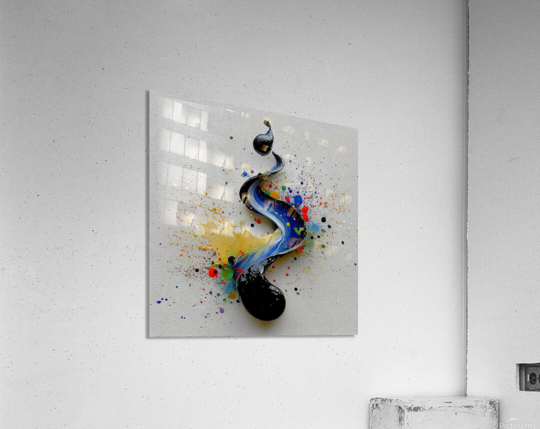 Neon Comet – Drip & Splatter Abstract Print Acrylic Print