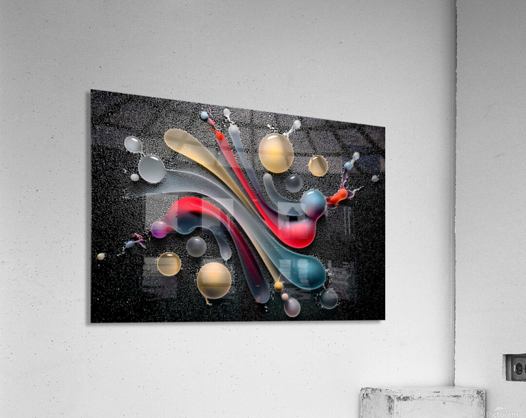 Rainbow Ribbon Rush – Night Glow Abstract Print Acrylic Print