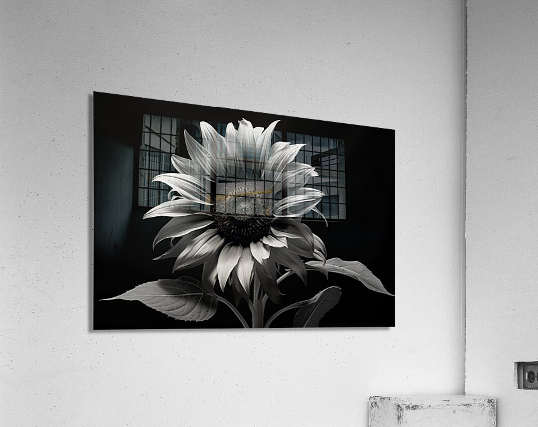 Obsidian Petals – Dark Botanical Fine Art Print Acrylic Print