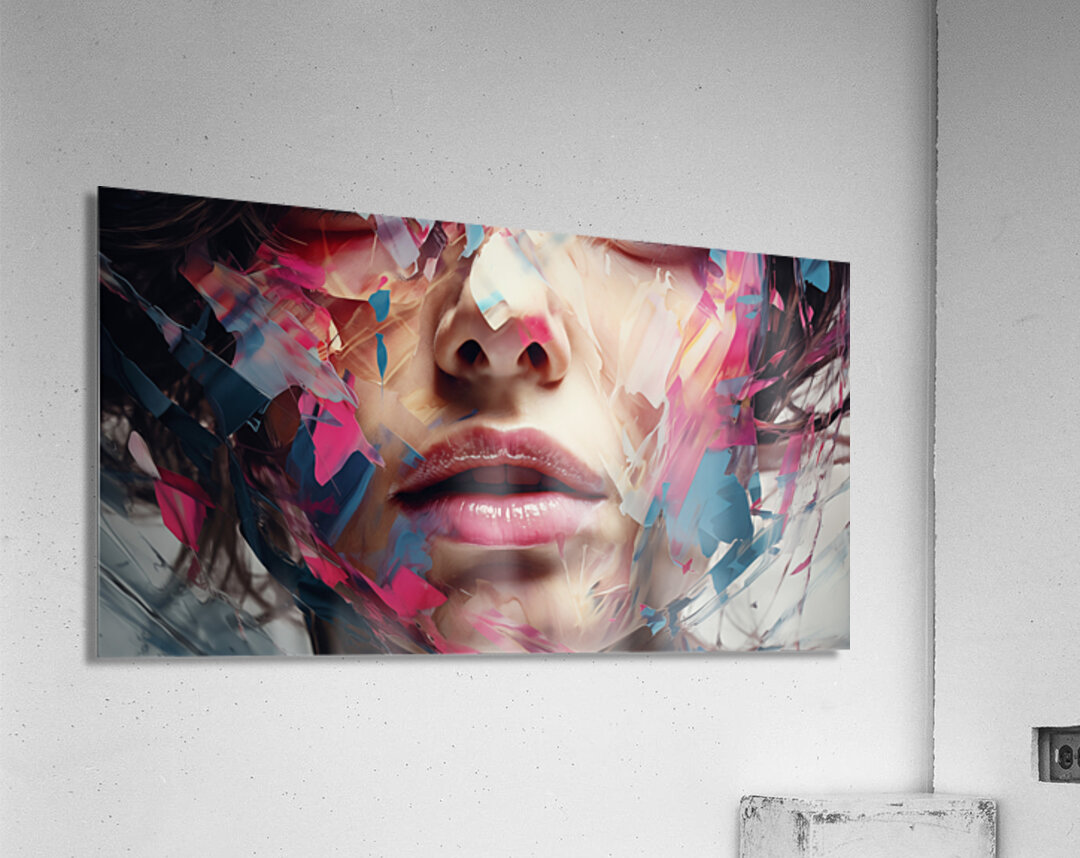 Fractured Grace – Abstract Portrait in Color Print Acrylic Print