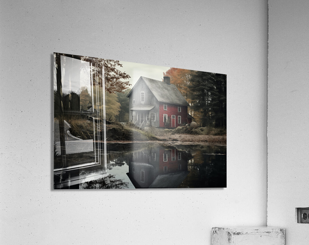 Farmhouse – Rustic Country Landscape Art Print Acrylic Print