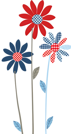 Plaid Botanica 9 - Retro Floral Art Prints