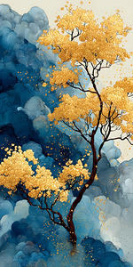 Kin No Ki 金の木 - Tree Of Gold - Japanese Nature Art Prints