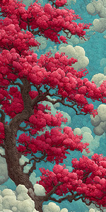 Kumo Ni Saku 雲に咲く - Blooming In The Clouds - Japanese Floral Art Prints