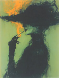 Smoke and Shadows – Vintage Noir Portrait Art Print