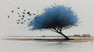 Windswept Silence – Minimal Landscape Art Print