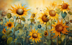 Vitality - Sunflower Meadow Art Prints