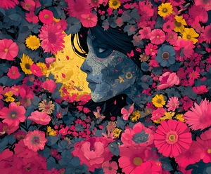 Jardin De Los Recuerdos - Garden Of Memories - Dia de los Muertos Floral Art Prints