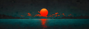Setting Sun – Modern Sunset Art Print