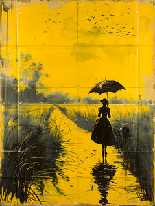 Silence at Sunset – Vintage Romantic Art Print