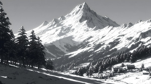 Winter In The Valley - Monochrome Landscape Art Prints