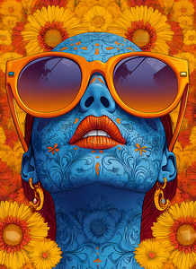 Chill - Pop Surreal Sugar Skull Portrait Art Prints