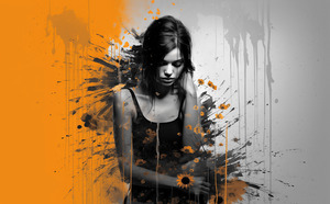 Contrast – Monochrome Splash Portrait Print