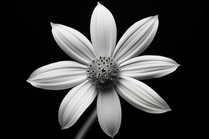 Obsidian Bloom II – Minimal Floral Print