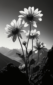 Soulful Blooms – Black & White Sunflower Art Print
