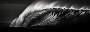 Tempest Curve – Black & White Ocean Wave Print