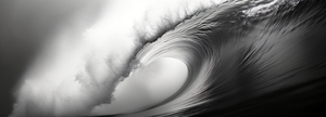 Vortex of Foam – Black & White Wave Print