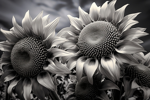 Sunlit Shadows – Dual Sunflower Study Print