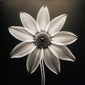 Sumptuous – Soft-Glow Daisy Monochrome Art Print