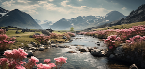 Valley of Serenity – Mountain Lake Landscape Print