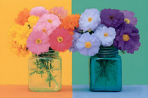 Sunny Duo – Pastel Pop Bouquet Print