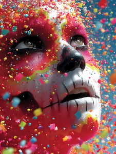 Crimson Skull – Abstract Sugar Skull Art Print