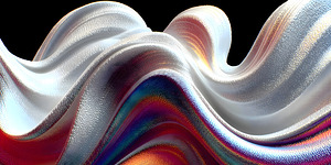 Silver Serpentine – Minimal Monochrome Curve Print