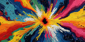 Supernova Sunburst – Vivid Fluid Abstract Print