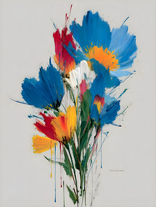 Primary Bloom – Abstract Floral Energy Print