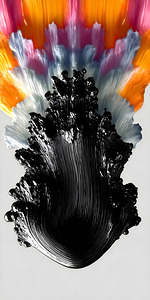 Chromaflare Plume – Abstract Paint Burst Print