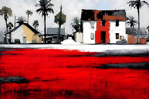 Crimson Lot - Coastal Village Print
