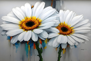 Dripping Daisies – Melting Floral Art Print