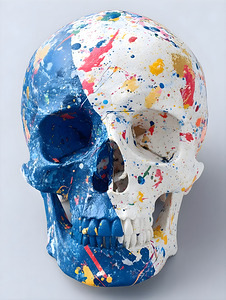 Indigo Soul – Blue and White Skull Print
