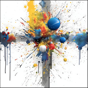 Cardinal Collision – Crossburst Abstract Print