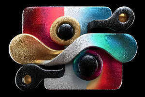 Gold & Blue Loops – Modern Abstract Wall Art Print