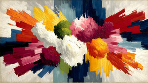 Palette Detonation – Impasto Burst Abstract Print