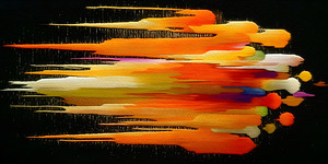 Sonic Strata – Horizontal Streaks Abstract Print