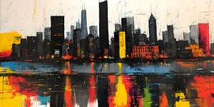 City Sparks – Abstract Skyline Print