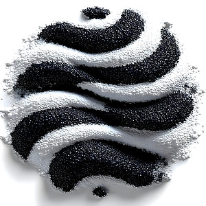 Zebra Orbit – Monochrome Ripple Sphere Print