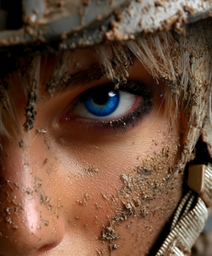 Blue Resolve – Warrior Portrait Art Print