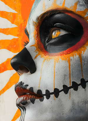 Hija Del Sol Azteca - Daughter Of The Aztec Sun - Dia de los Muertos Art Prints