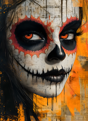 La Calavera Vigilante - The Watchful Skull - Dia de los Muertos Art Prints