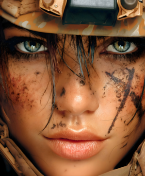 Steel Gaze – Warrior Portrait Art Print