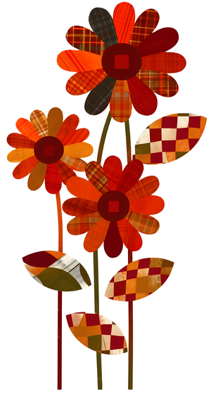 Plaid Botanica 3 - Contemporary Floral Art Prints