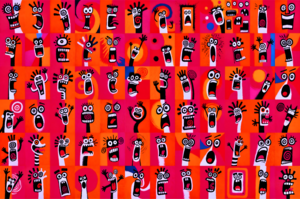 Wall of Screams – Pop Art Faces Print